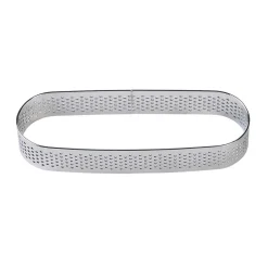 BrandNewCake Taartring RVS Ovaal Geperforeerd 12x3,5x2cm* Dessertringen|Ovale Bakvormen