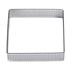 BrandNewCake Taartring RVS Vierkant Geperforeerd 8x2cm*** Dessertringen|Vierkante Bakvormen