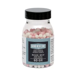 BrandNewCake Zachte Parels Roze/Wit 60gr.* Eetbare Strooisels