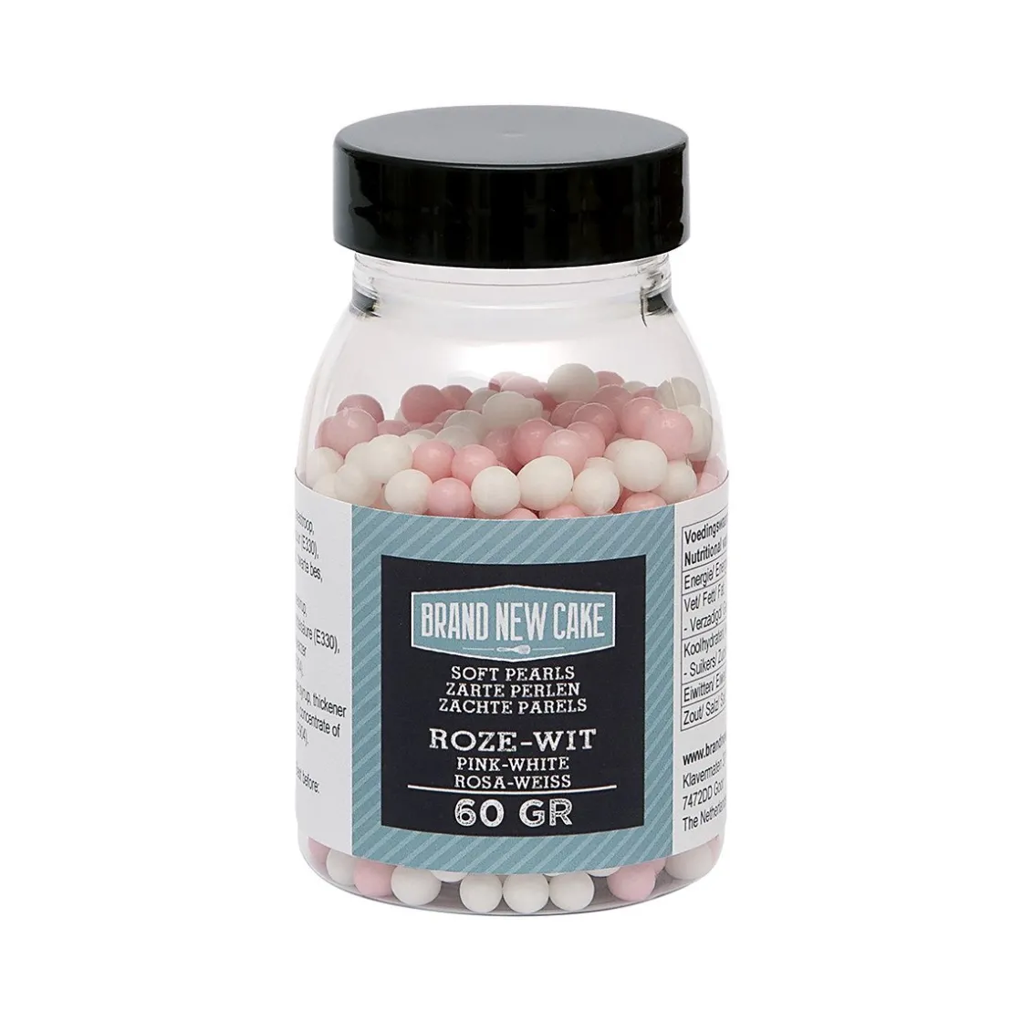 BrandNewCake Zachte Parels Roze/Wit 60gr.* Eetbare Strooisels
