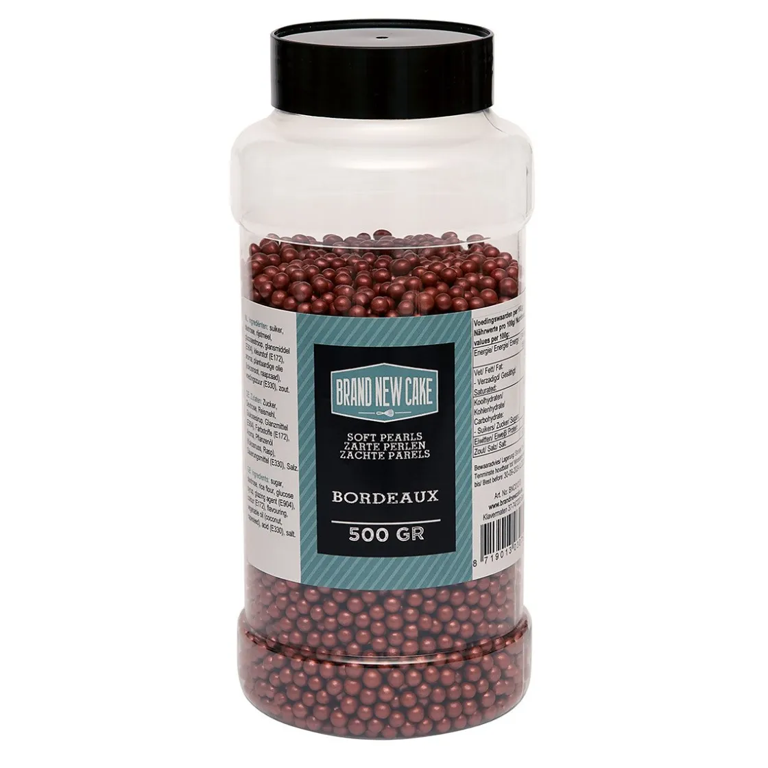 BrandNewCake Zachte Parels Bordeaux Rood 500gr.* Eetbare Strooisels