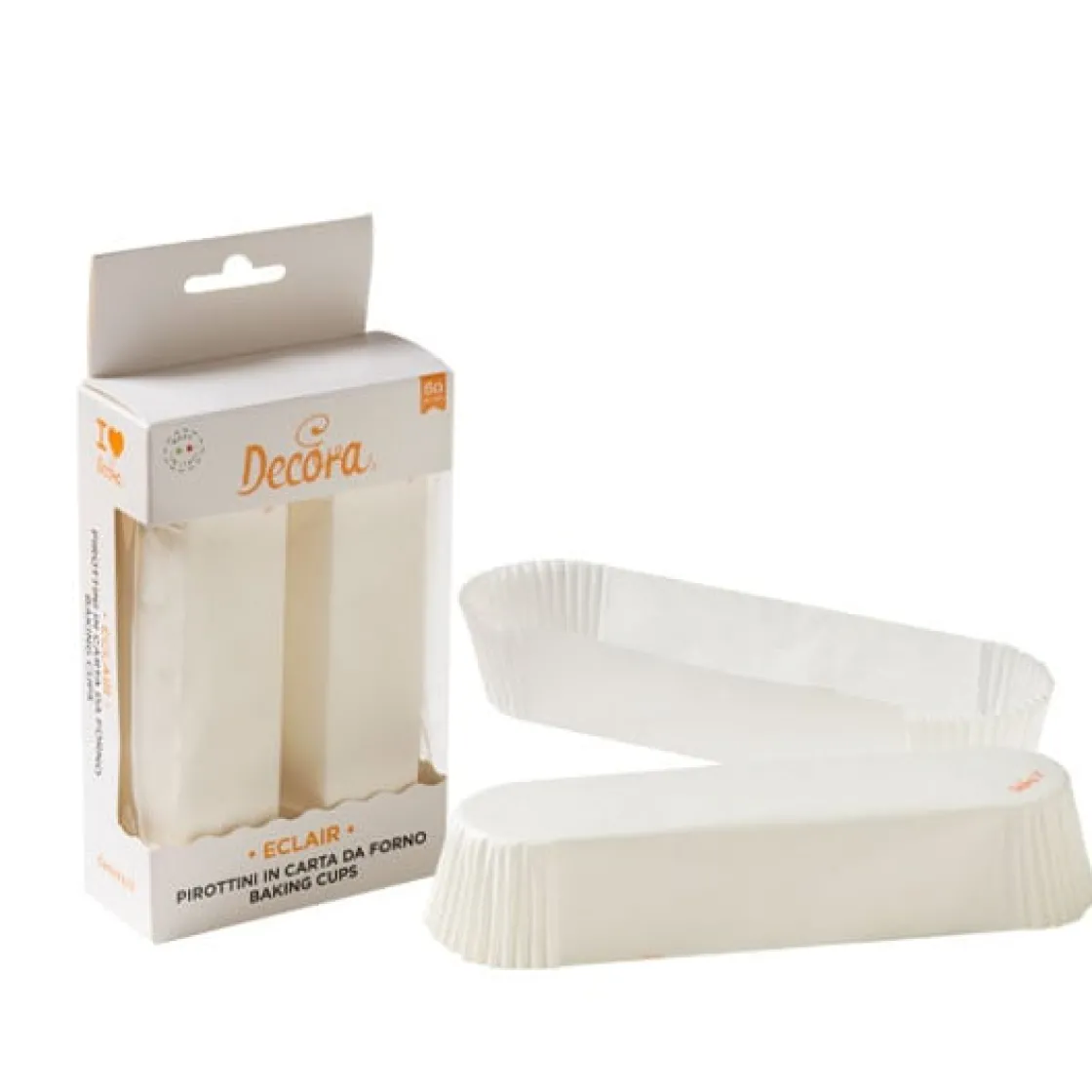 Caisse Wit Eclair 135x35x25(h)mm 60 stuks* Bakvormen Papier