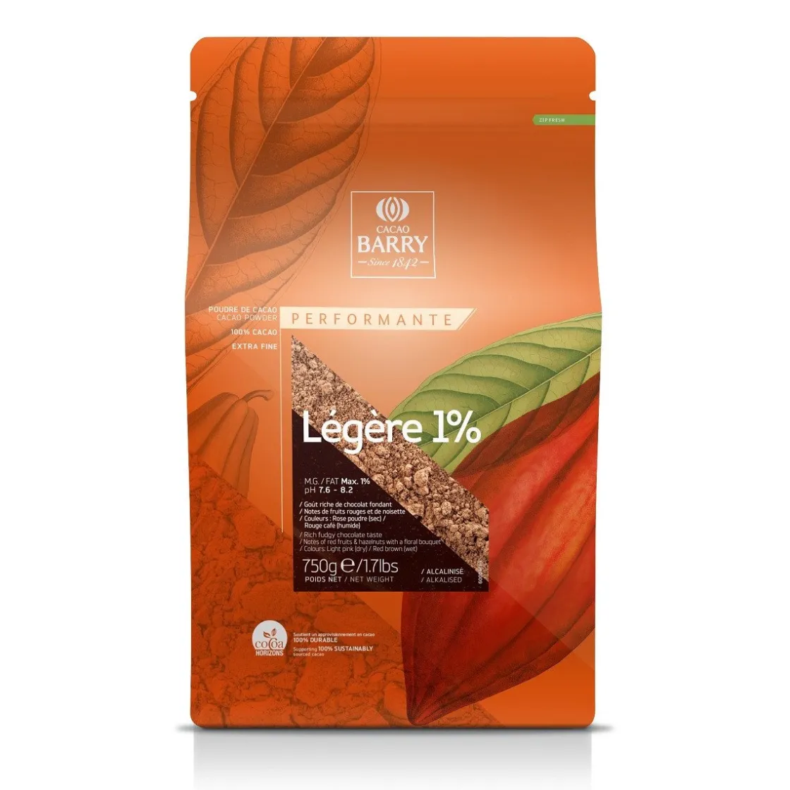 Callebaut Cacaopoeder Légère Brown 750gr* Cacaoproducten