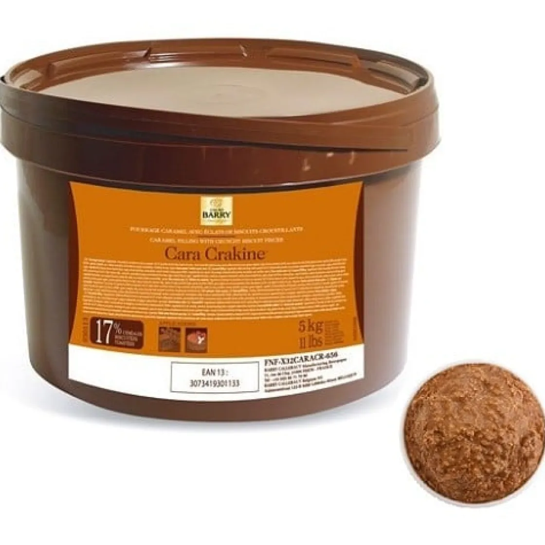 Callebaut Cara Crakine krokante vulling (koekjescrunch) 5kg* Chocolade Vullingen|Bonbonvullingen