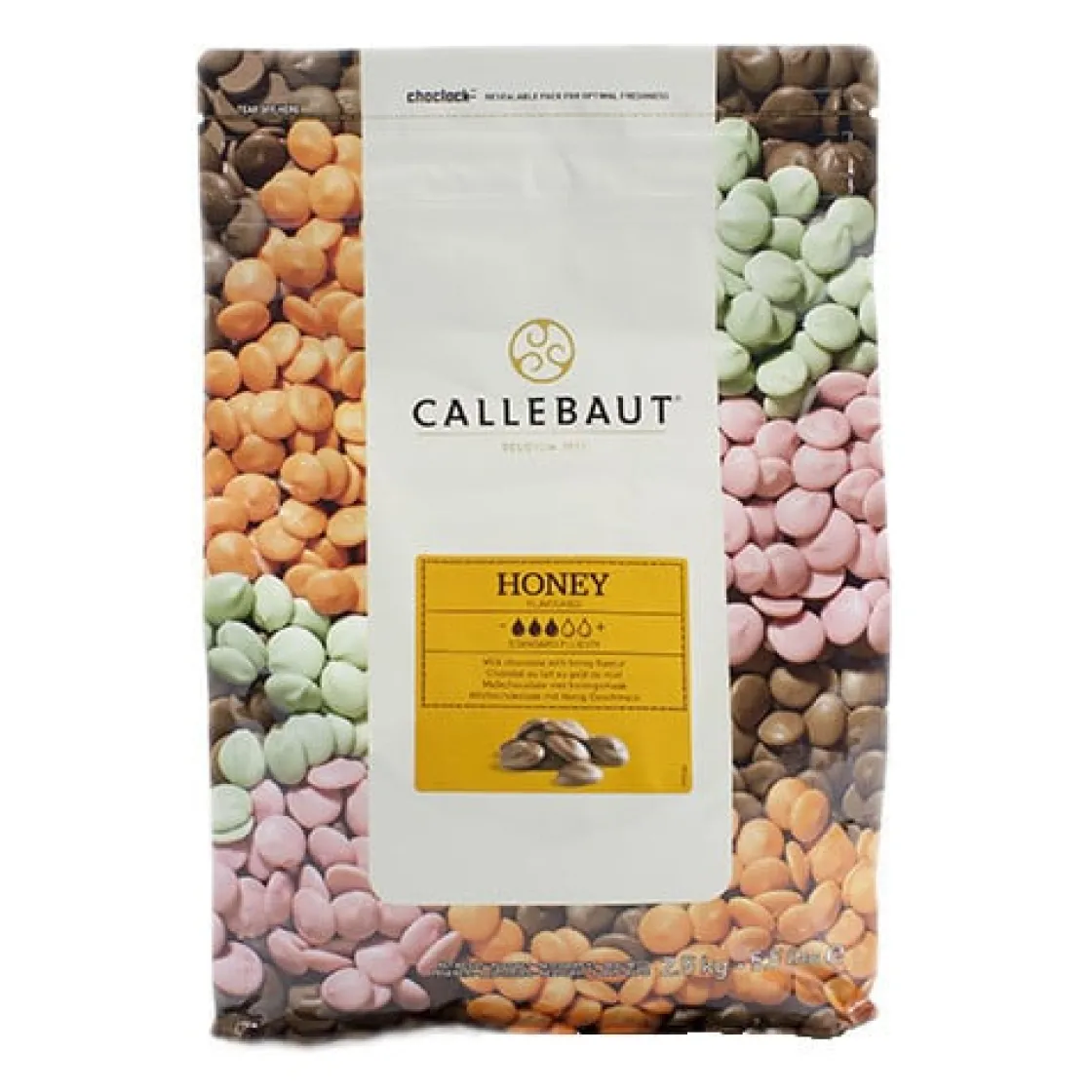Callebaut Chocolade Callets Honing 2,5 kg*** Chocolade|Chocolade Druppels