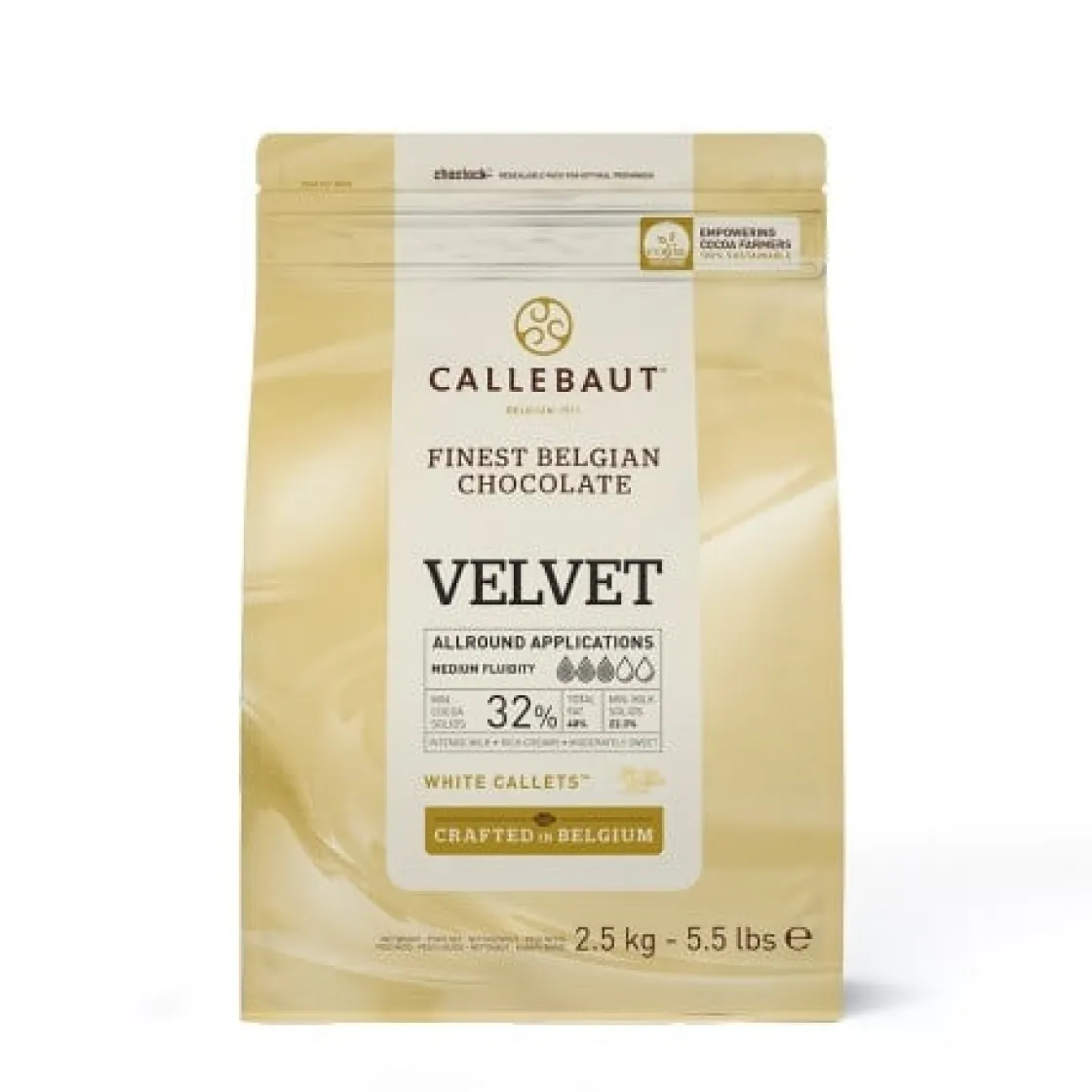 Callebaut Chocolade Callets Wit Velvet (minder zoet) 2,5kg* Chocolade|Chocolade Druppels