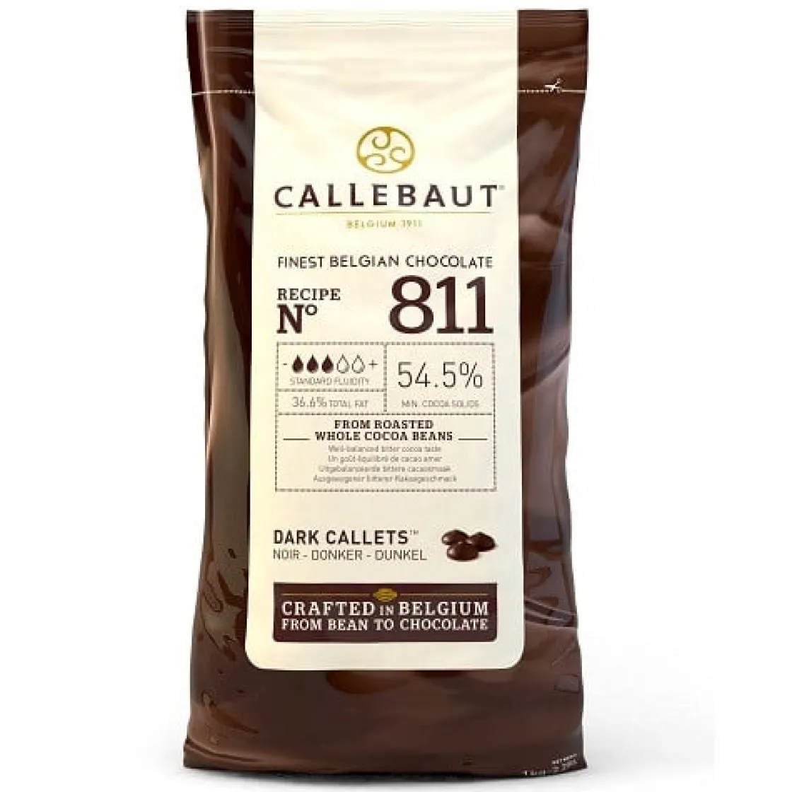 Callebaut Chocolade Callets Puur (811) 10 kg* Chocolade|Chocolade Druppels