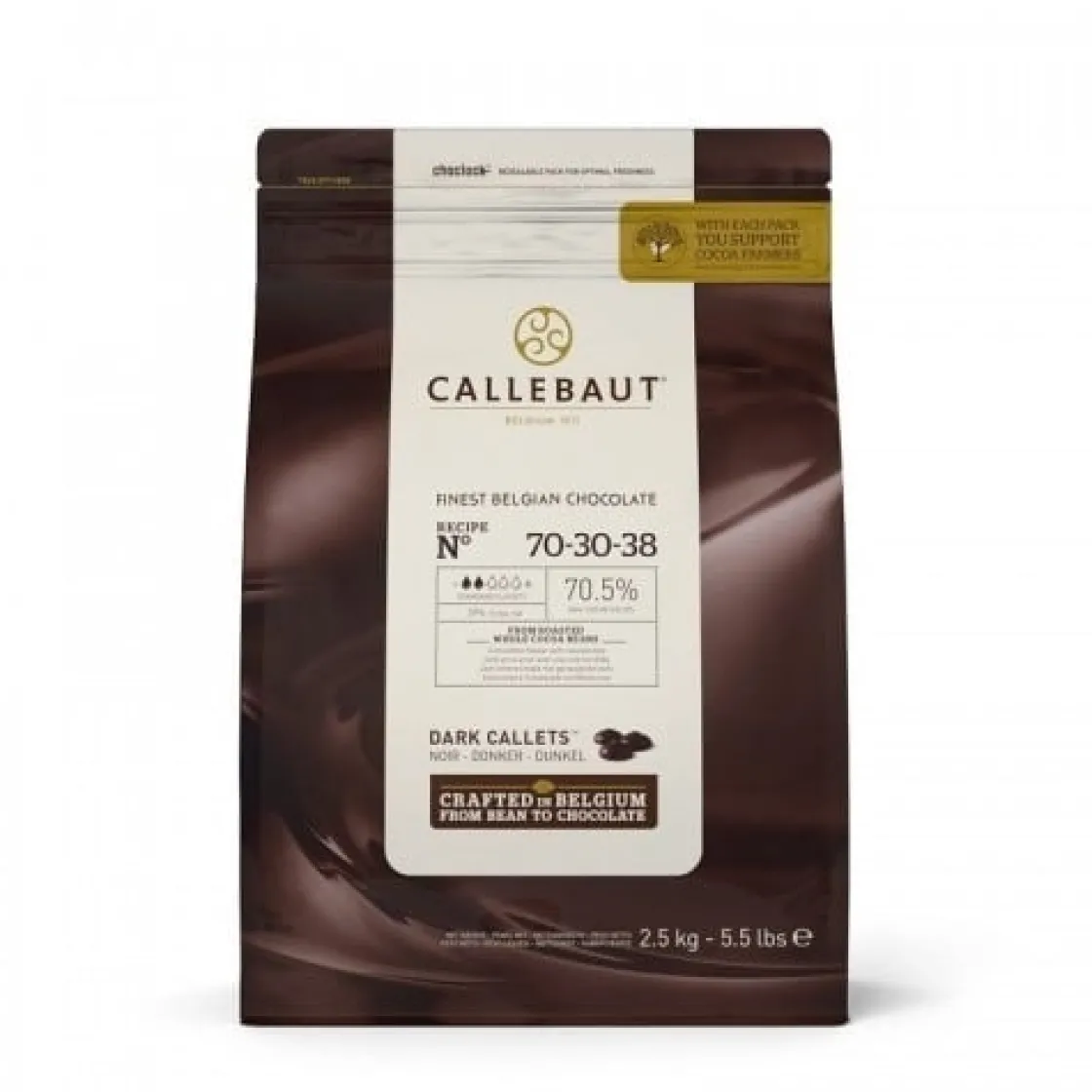 Callebaut Chocolade Callets Extra Puur (70,5%) 2,5 kg* Chocolade|Chocolade Druppels