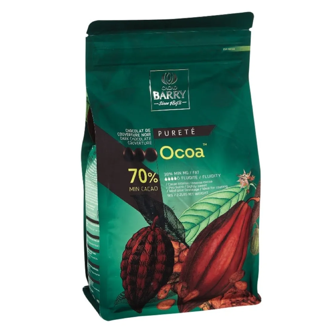 Callebaut Chocolade Callets Puur Ocoa (70%) 1kg* Chocolade|Chocolade Druppels