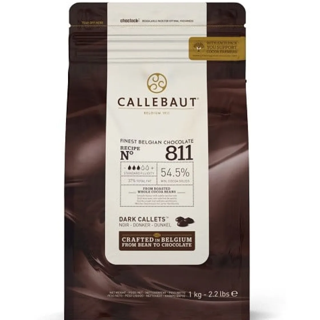 Callebaut Chocolade Callets Puur (811) 1kg* Chocolade|Chocolade Druppels