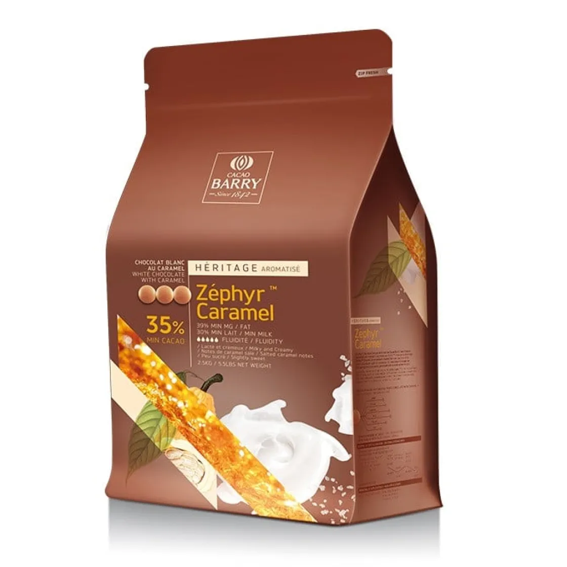 Callebaut Chocolade Callets Wit-Caramel Zéphyr 2,5kg* Chocolade|Chocolade Druppels