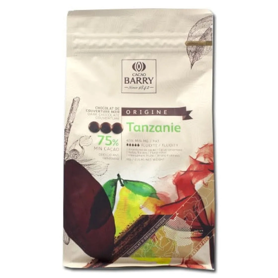 Callebaut Chocolade Callets Puur Tanzania (75%) 1kg* Chocolade|Chocolade Druppels