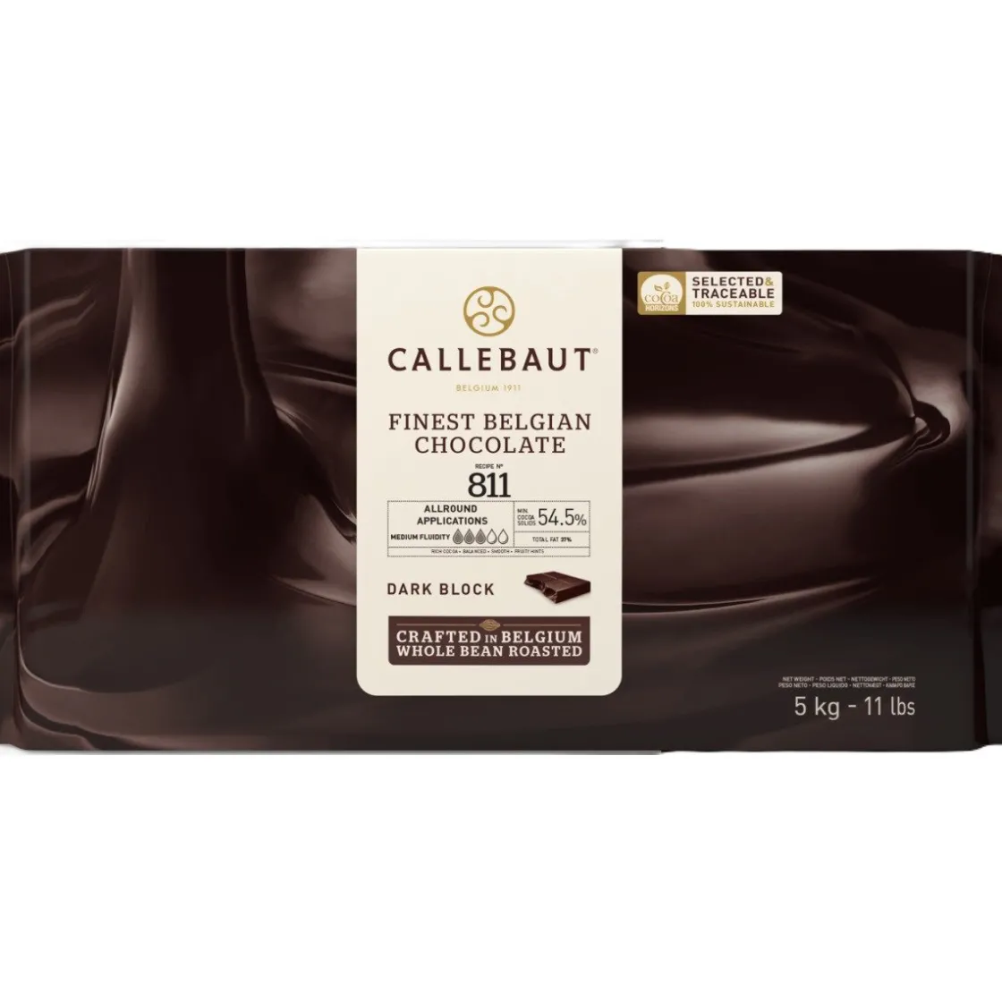 Callebaut Chocoladeblok Puur (811) 5kg* Chocolade