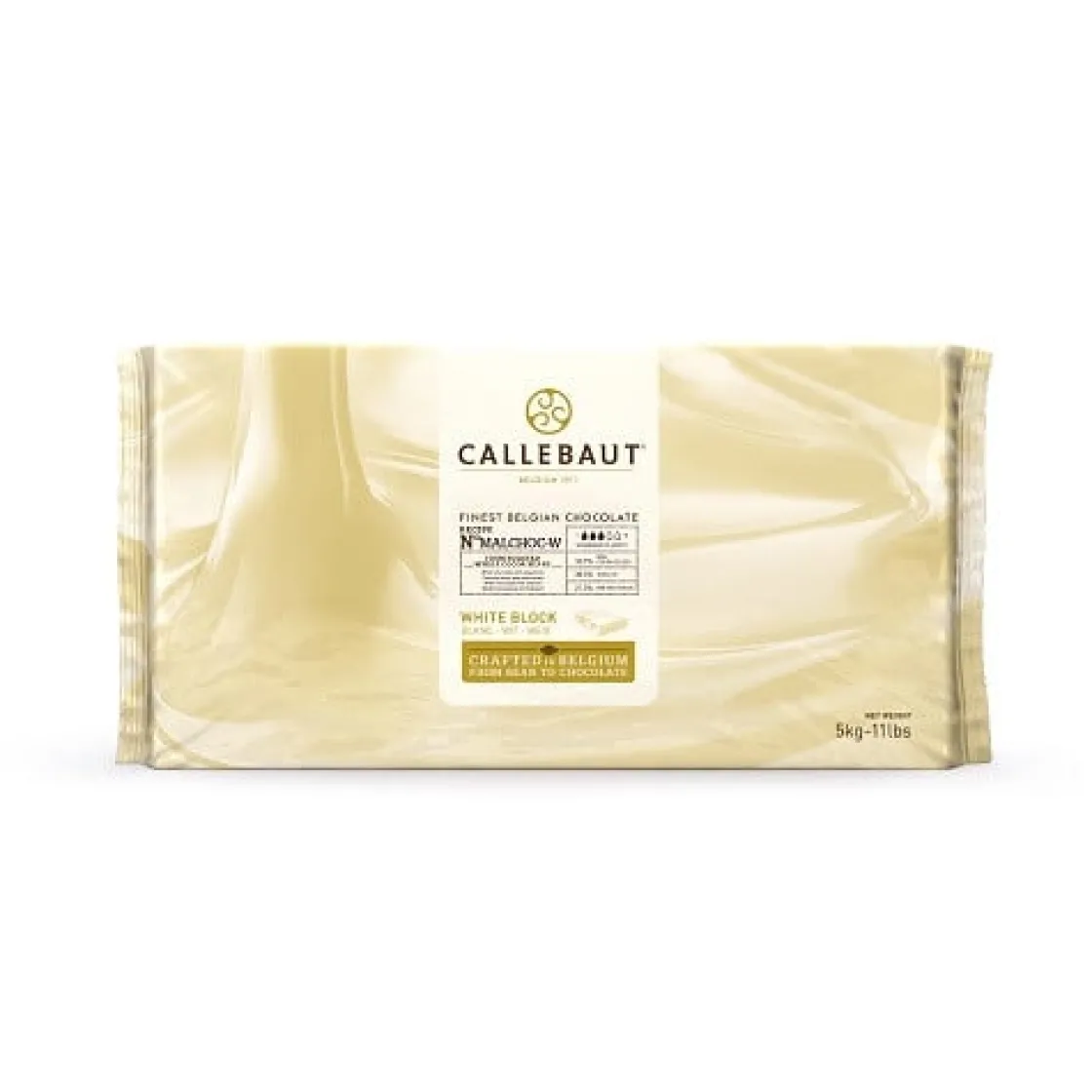 Callebaut Chocoladeblok Wit 5kg (zonder suiker)* Chocolade