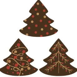 Callebaut Chocoladedecoratie Kerstbomen Assortiment 192st.* Figuur Decoraties|Chocolade Decoraties