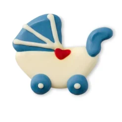 Callebaut Chocoladedecoratie Kinderwagen Blauw 90st* Chocolade Decoraties|Chocolade Decoraties
