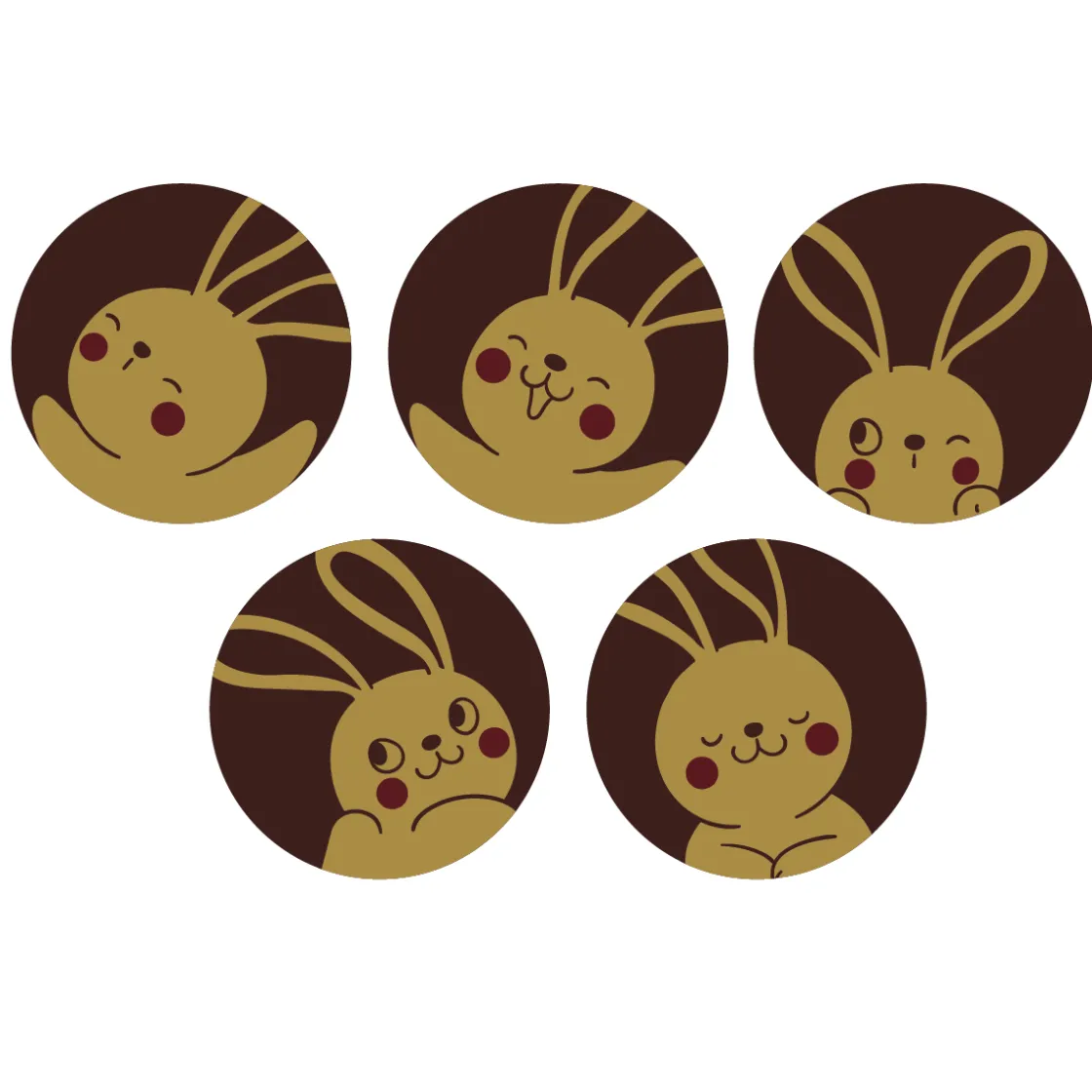 Callebaut Chocoladedecoratie Konijn Serie 252st.*** Figuur Decoraties|Chocolade Decoraties