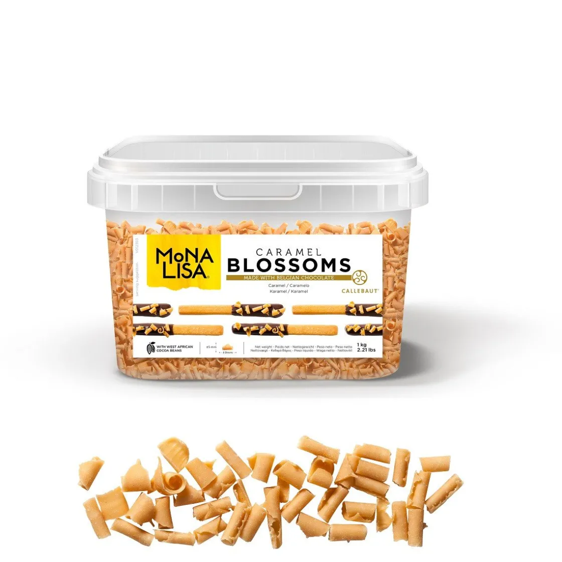 Callebaut Chocoladekrullen klein Caramel 1kg* Ijsdips|Eetbare Strooisels