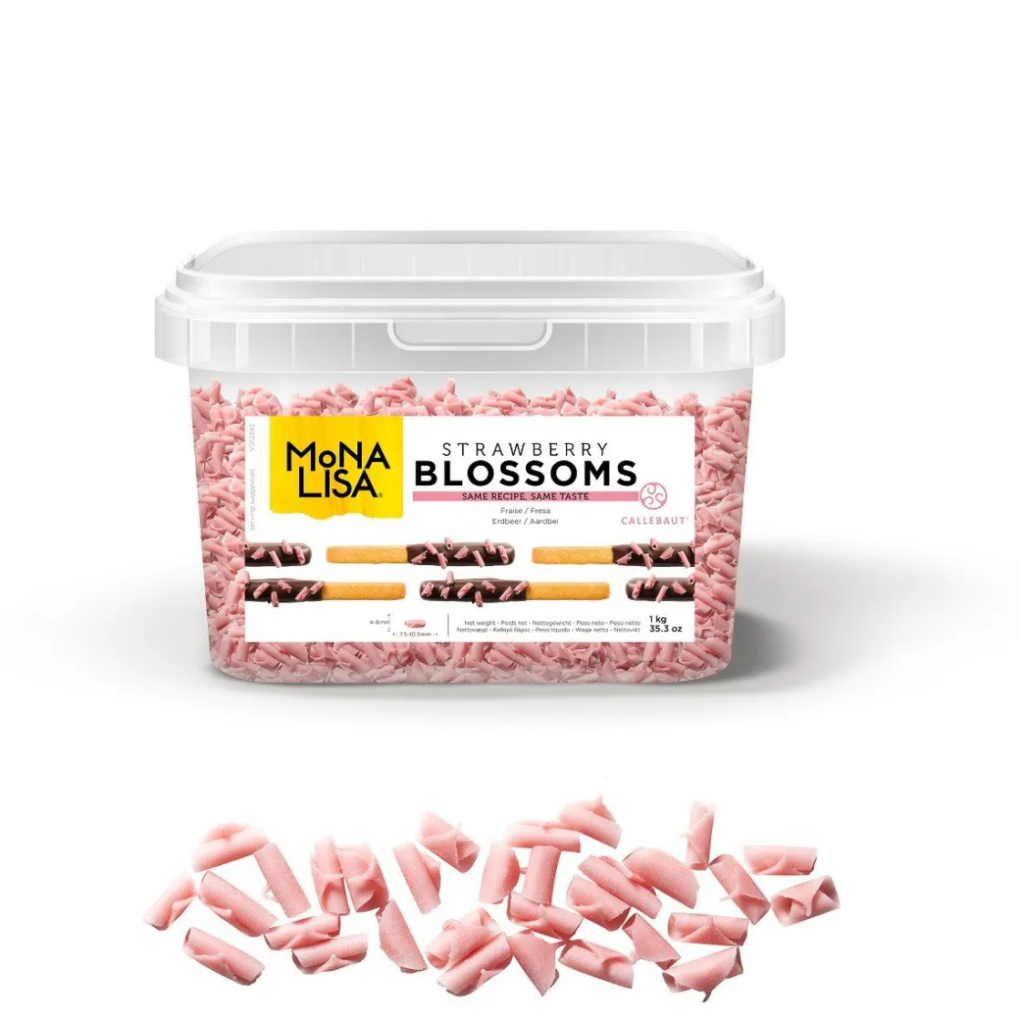 Callebaut Chocoladekrullen klein Aardbei 1kg* Ijsdips|Eetbare Strooisels