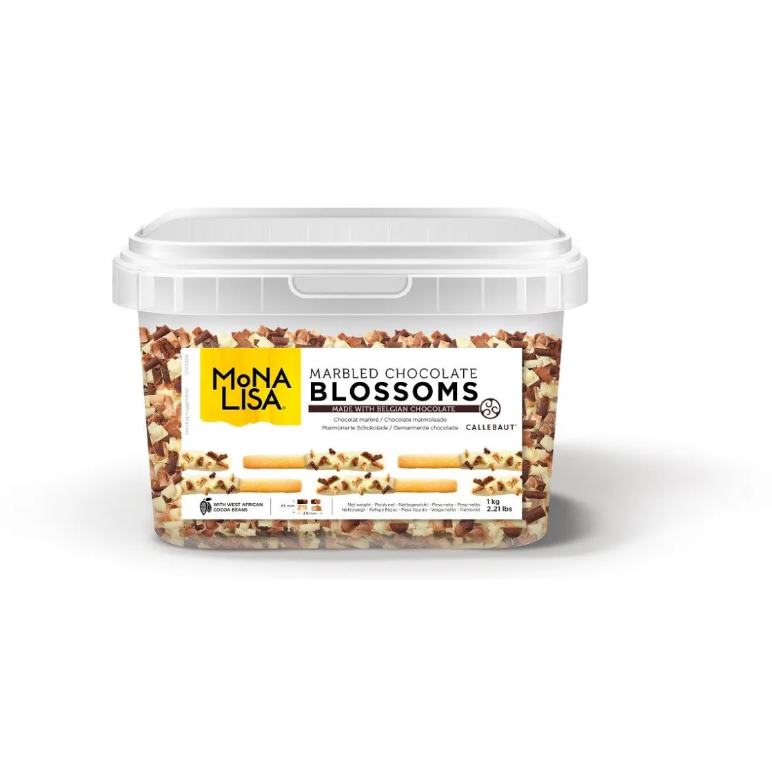 Callebaut Chocoladekrullen klein Wit en Puur 1kg* Chocolade Decoraties|Ijsdips