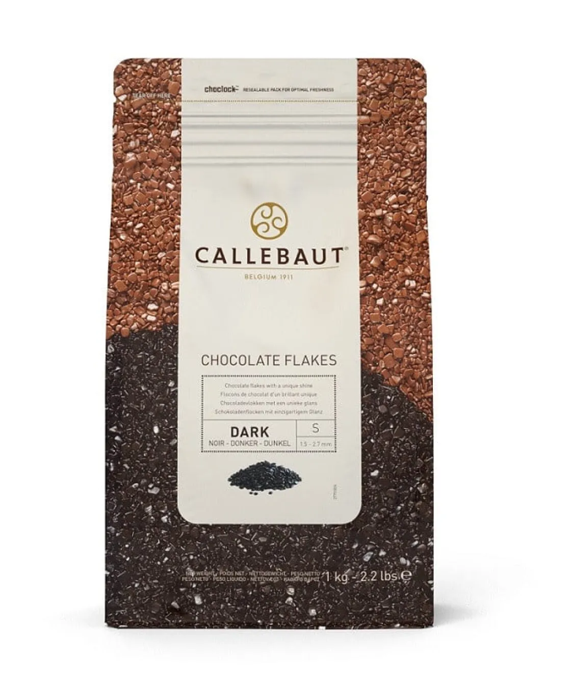 Callebaut Chocoladevlokken klein Puur 1kg* Chocolade Decoraties|Ijsdips