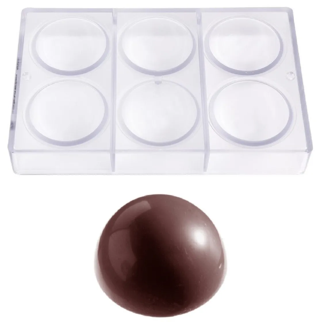 Chocolate World Chocolade Holvorm Halve Bol (6x) Ø70mm* Hol Vormen
