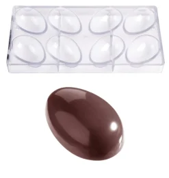 Chocolate World Chocolade Holvorm Glad Ei (8x) 70x47x25mm* Hol Vormen