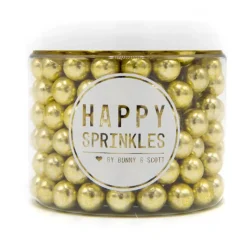 Happy Sprinkles Chocolade Parels M Gold Metallic 90g* Chocolade Decoraties|Chocolade Decoraties