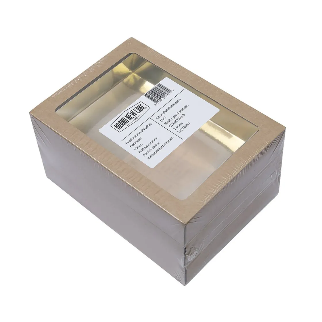 BrandNewCake Chocoladeletterdoos GK7 Kraft / Goud 3st* Chocolade Verpakkingen|Chocoladeletterdozen