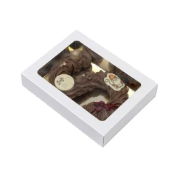 BrandNewCake Chocoladeletterdoos Klein GK1 Wit / Goud 3st* Chocolade Verpakkingen|Chocoladeletterdozen