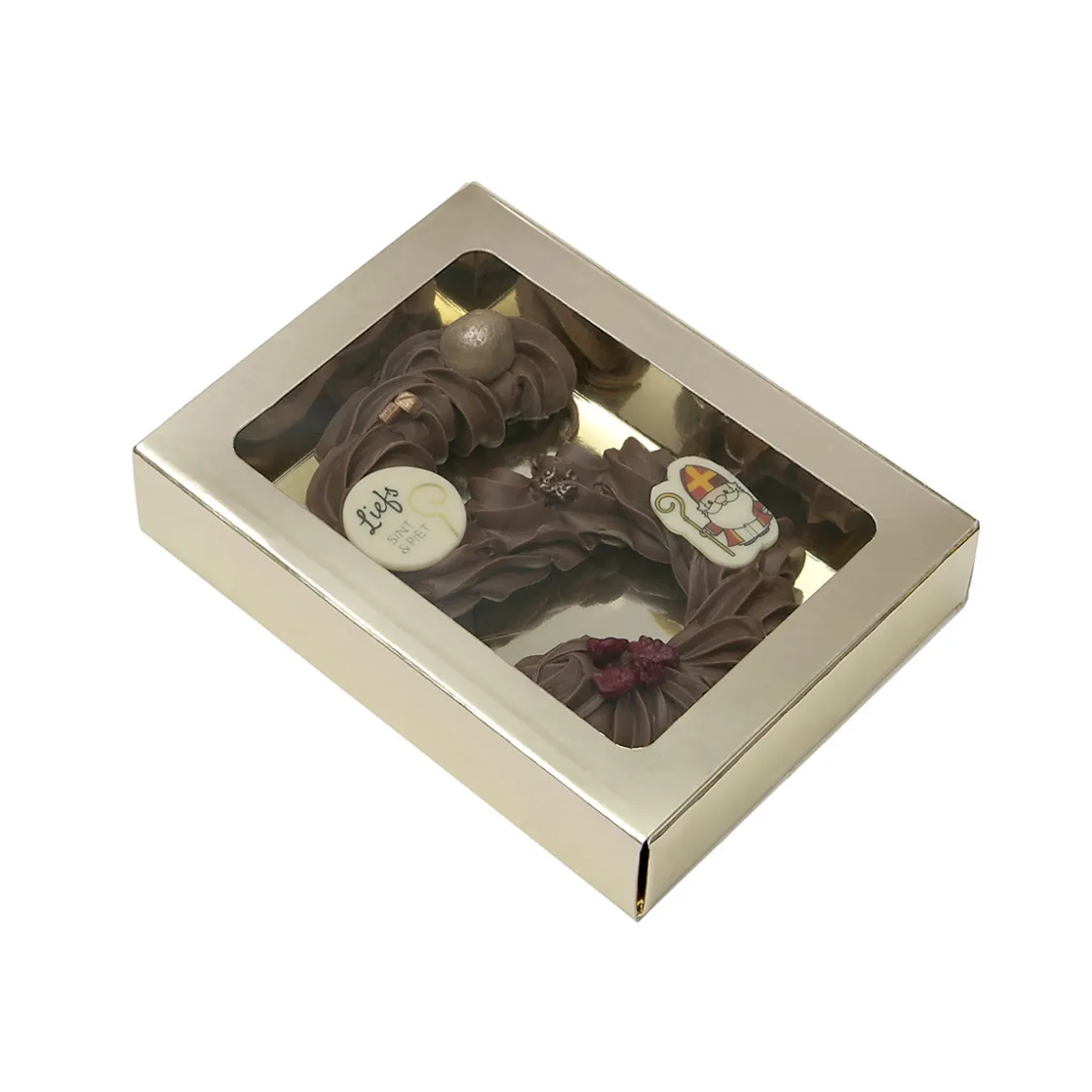 BrandNewCake Chocoladeletterdoos Klein GK1 Goud / Goud 26st* Chocolade Verpakkingen|Chocoladeletterdozen