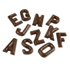Chocolate World Chocolademal Alfabet (A t/m Z) 4x3x0,6cm* Cijfer En Letter Vormen