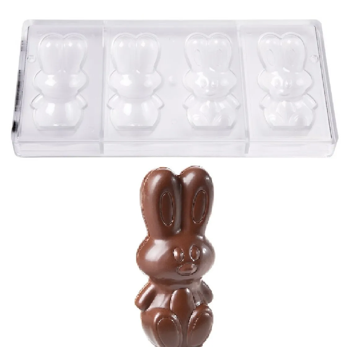 Chocolate World Chocolademal Konijn (2x) 99,5mm* Figuur Mallen