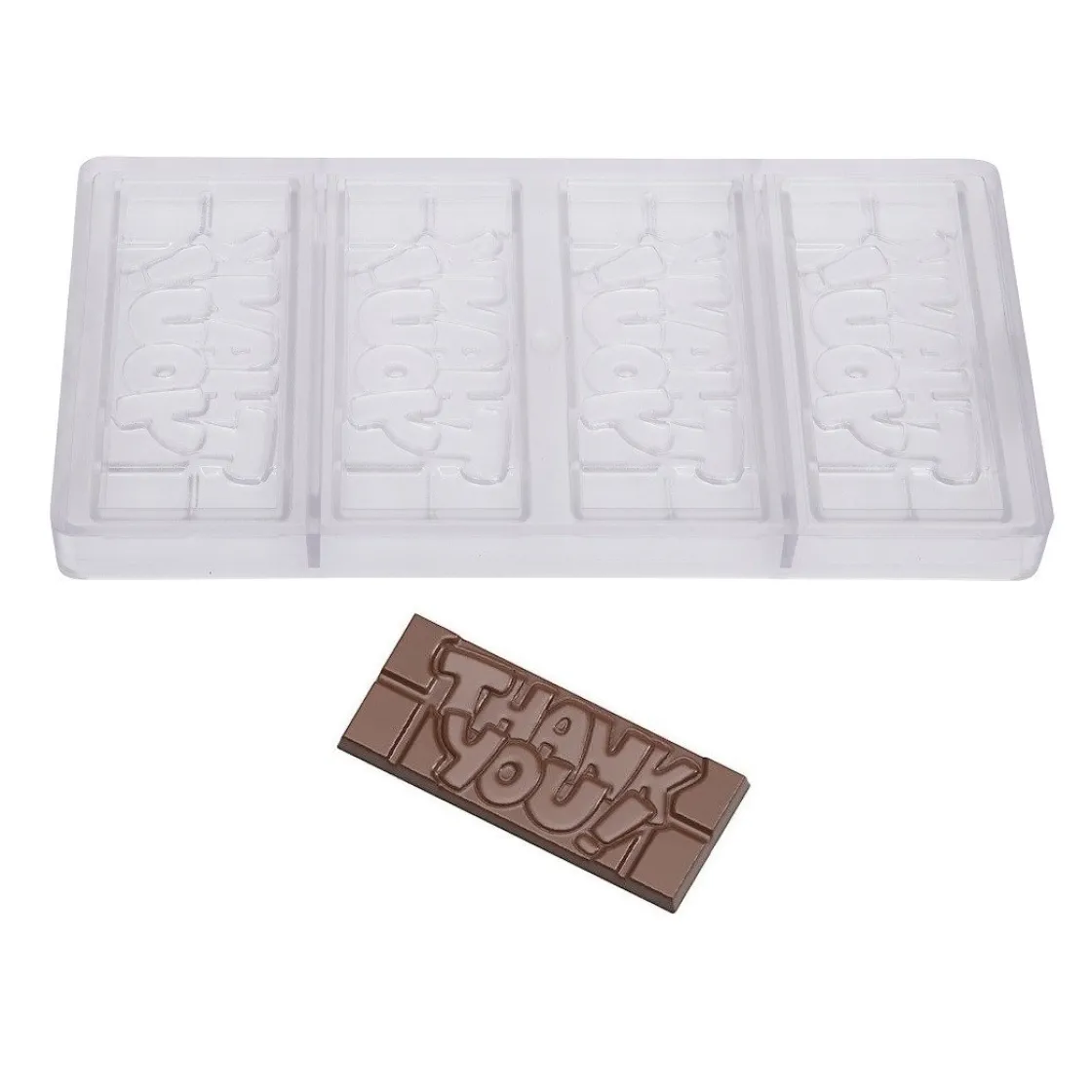 Chocolate World Chocolademal Tablet Thank You (4x) 118x50mm* Tabletten En Repen Vormen