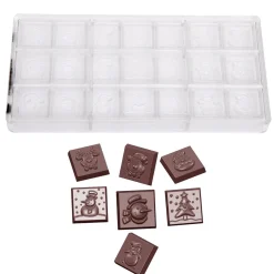 Chocolate World Chocolademal Kerst Ass. (21x) 31x10mm* Figuur Mallen