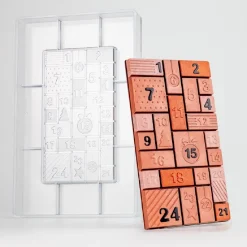 Martellato Chocolademal Countdown Adventskalender Tablet 10x18cm* Tabletten En Repen Vormen|Cijfer En Letter Vormen