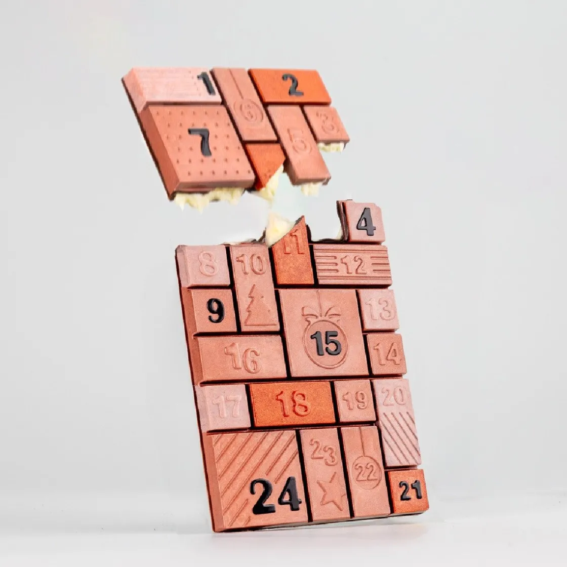 Martellato Chocolademal Countdown Adventskalender Tablet 10x18cm* Tabletten En Repen Vormen|Cijfer En Letter Vormen