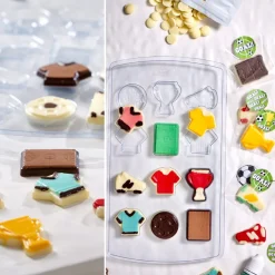 Decora Chocolademal Kit Voetbal (12) (Incl. zakjes en stickers)* Figuur Mallen