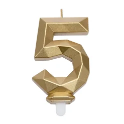 Overig Cijferkaars Geo Goud #5* Kaarsjes En Vuurwerk