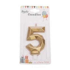 Overig Cijferkaars Geo Goud #5* Kaarsjes En Vuurwerk