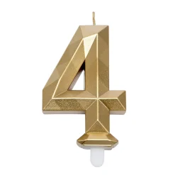 Overig Cijferkaars Geo Goud #4* Kaarsjes En Vuurwerk