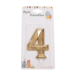 Overig Cijferkaars Geo Goud #4* Kaarsjes En Vuurwerk