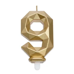 Overig Cijferkaars Geo Goud #9* Kaarsjes En Vuurwerk