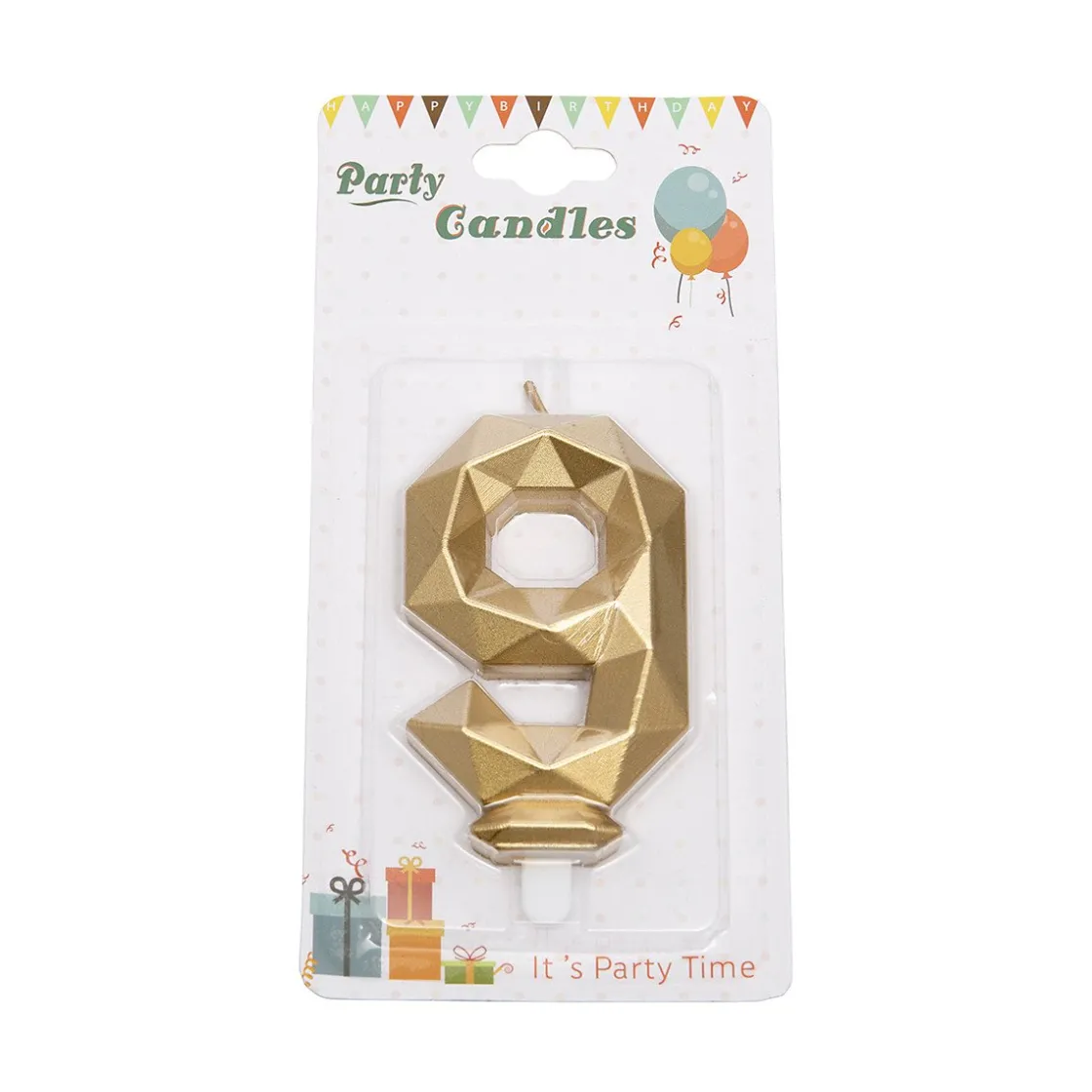 Overig Cijferkaars Geo Goud #9* Kaarsjes En Vuurwerk