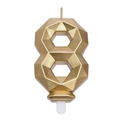 Overig Cijferkaars Geo Goud #8* Kaarsjes En Vuurwerk