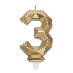 Overig Cijferkaars Geo Goud #3* Kaarsjes En Vuurwerk