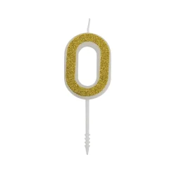 Overig Cijferkaars Goud Glitter #0* Kaarsjes En Vuurwerk