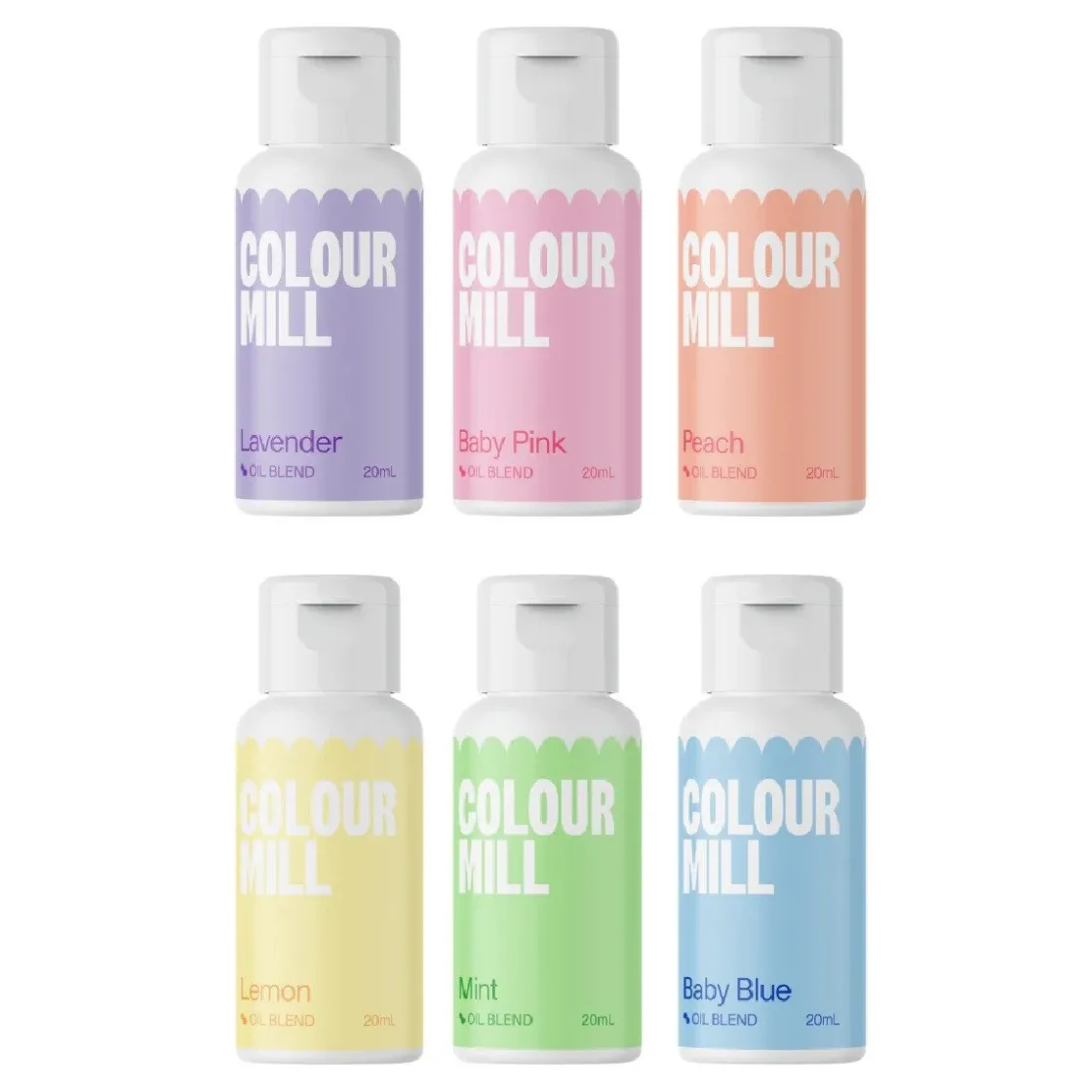 Colour Mill Kleurstof Oil Blend Pastel Set/6* Chocolade Kleurstoffen|Vloeibare Kleurstoffen
