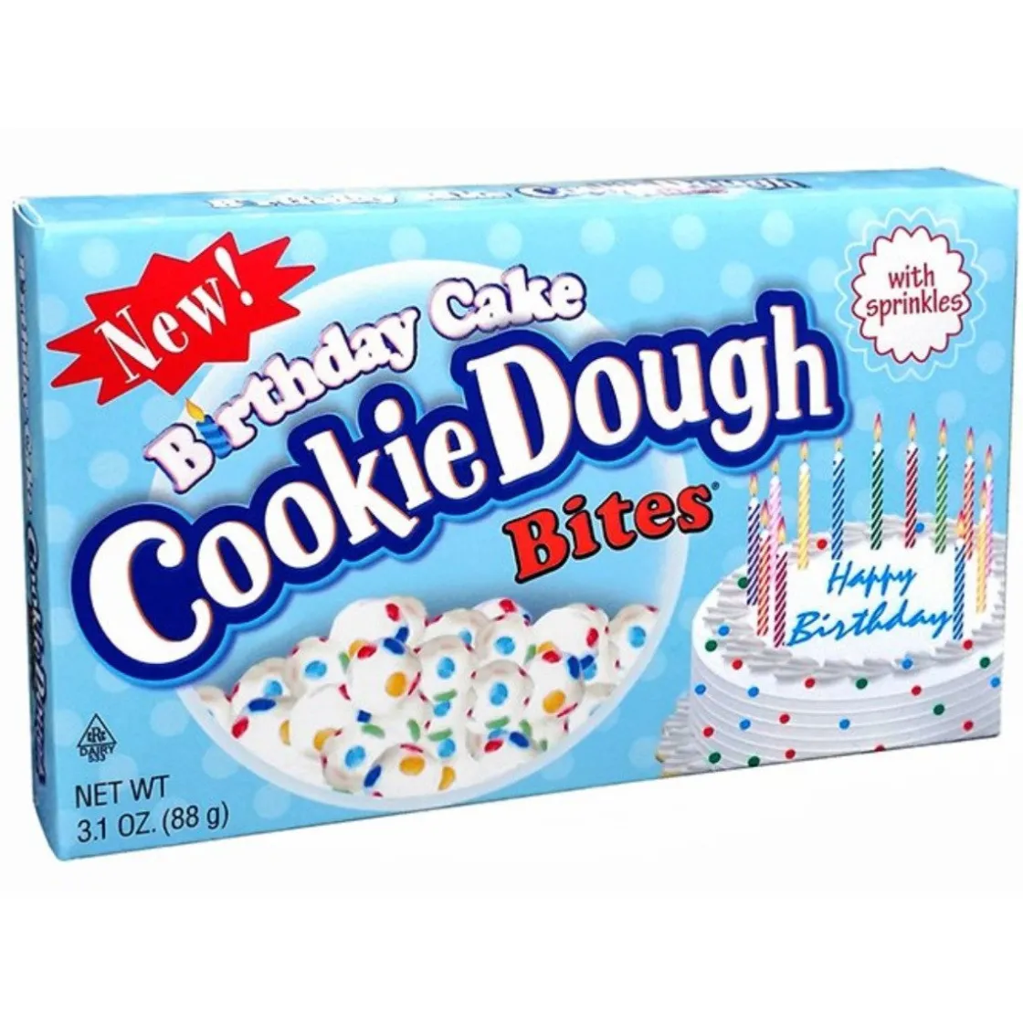Overig Cookie Dough Bites Birthday Cake 88g* Ijsdips|Eetbare Strooisels