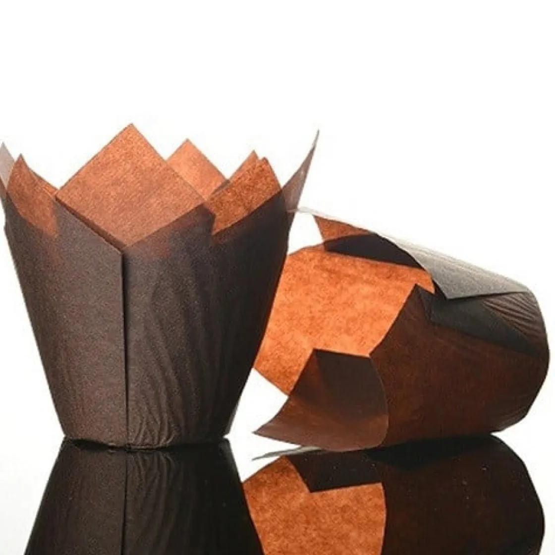 Culpitt baking cups tulp donkerbruin 85 mm (50 stuks)* Bakvormen Papier